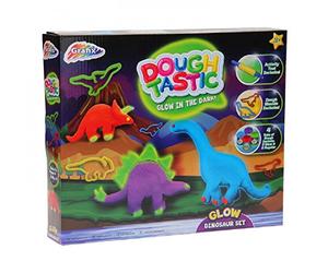 roronova Dough Tastic Glow in The Dark Dinosaur Set Make Your Own Clay Dinosaur