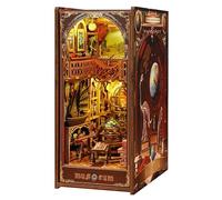 Roroom DIY Book Nook Kit, DIY Dollhouse Booknook Bookshelf Insert Decor Alley,3D Wooden Puzzle with Sensor Light Book Nook Bookshelf Insert Wood Bookend Model Building - JTSL24