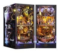 Roroom DIY Book Nook Kit, DIY Dollhouse Booknook Bookshelf Insert Decor Alley,with Music Box 3D Wooden Puzzle with Sensor Light Book Nook Bookshelf Insert Wood Bookend Model Building (JTSL-16)