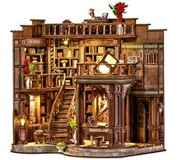 Roroom DIY Book Nook Kit - Dreamy Book Hall Bookshelf Insert with LED, Wooden Dollhouse Alley Decor, Creative Model Building Craft for Adults - Birthday Dreamy Book Hall - AW02-003