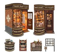 Roroom DIY Book Nook Kit - Wooden Miniature Dollhouse with LED Lights, Enchanted Bookstore Insert, Creative Craft Gift for Adults & Teens (Birthday/Christmas/Harry Potter Decor) - SQ51 Magic Shop