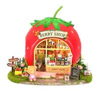 Roroom DIY Miniature House Kit, Bear Berry ShopBook Nook Kit for Adults with LED Lights, 3D Wooden Puzzle Dollhouse for Home Desk Display - Unique Gift for Model Collectors