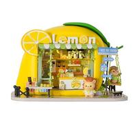 Roroom DIY Miniature House Kit, Hedgehog Drink Shop Book Nook Kit for Adults with LED Lights, 3D Wooden Puzzle Dollhouse for Home Desk Display - Unique Gift for Model Collectors