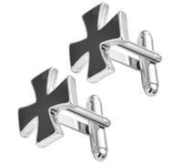 RORPOIR 1 Pair Mens Cufflinks Cross Shape Alloy Suit Buttons with Easy to Use Design, for Business Partnerships and Wedding Occasions, Highlight Shirt or Suit Look