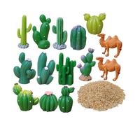 RORPOIR 1 Set Artificial Succulent Plants with Desert Animal Figurines for Creative Desktop Decoration Easy to Clean Resin Material for Home and Office Spaces