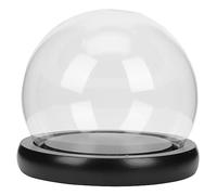 RORPOIR 1 Set Display Glass Cover Sunflower Candle Miniature Display Case Sunflower Vase Glass Dome Decorative Dome Cover Decorative Clear Glass Cloche Wooden Black Cover Desktop