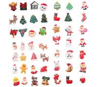 RORPOIR 100pcs Christmas Resin Charms Flat DIY Craft Accessories with Smooth Surface and Reusable Material for Handmade Projects and Festive Holiday Decorations