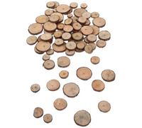 RORPOIR 100pcs Natural Small Wood Slices for Crafts, 1-3cm Round Unfinished Wooden Discs, Creative Simple Photography Prop and Table Numbers Decoration for DIY Projects