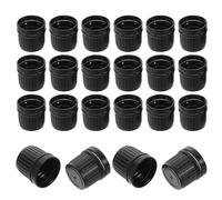 RORPOIR 100pcs Tamper Evident 18 Tooth Screw Cap Bottle Lid Replacements Leak Proof Plastic Covers for Aromatherapy Bottles
