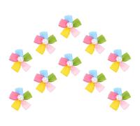 RORPOIR 10pcs Adorable Pet Dog Clips with Creative Five-petal Flower Design, Portable and Lightweight Polyester Hairpins for Daily Life and Party Use