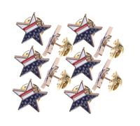 RORPOIR 10pcs American Flag Lapel Pins Alloy Five Pointed Star Brooches for Independence Day Celebrations Patriotic Events and Parades Durable Usa Pin