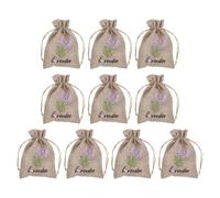 RORPOIR 10pcs Cotton Drawstring Bags Burlap Pouch Bags with Lasting Aromatic Experience Reusable Lavender Scented Sachet for Wardrobes and DIY Craft 10x14cm