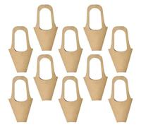 RORPOIR 10pcs Flower Gift Bag Paper Bouquet Packing Bag Khaki Flat Bottom for Fresh Plants Dried Flowers Shopping