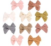 RORPOIR 10pcs Hair Bow Clips Lightweight Fabric and Alloy Flower Barrettes with Stylish Design for Birthday Party Hair Accessories