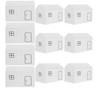 RORPOIR 10pcs House Shaped Paper Baking Boxes for Cookies and Desserts, Easy to Carry and Store, White Small Biscuit Gift Packaging Boxes for Carnival and Birthday Parties