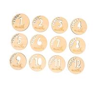 RORPOIR 12pcs Hollowed Blocks Newborn Monthly Milestone Commemorative Cards Photography Prop Supplies for First Year Growth Chart Months Old Sign