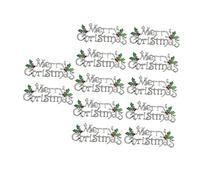 RORPOIR 12Pcs Plastic Merry Christmas Letter Hanging Signs 15cm Silver 3D Xmas Pendants for Holiday and Door Decoration
