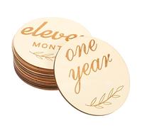 RORPOIR 14pcs Wooden Cards for Newborn Photography Month Signs for Growth Tracking Unique Birth Announcement Props for Room Decor