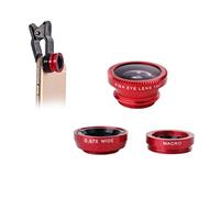 RORPOIR 180° Fisheye Macro Wide Angle Phone Camera Lens Set Red Lens with Universal Clip