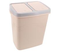 RORPOIR 18L Two Compartment Trash Can Plastic with Lid for Kitchen and Bathroom Food Waste Sorting