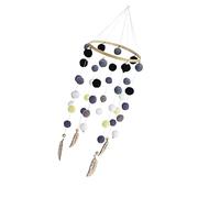 RORPOIR 1pc Hairball String Pendant Wall Decor Adorable Living Room Hangings for Home and Shop Bohemian Nordic Style Black Grey White Minimalist Indoor Ornament for Bedroom Apartment Dorm