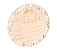 RORPOIR 1set Wooden Announcement Sign Growth Rustic Nursery Decor Photo Prop for Newborns for Birth Details Name and Weight Recording