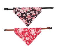 RORPOIR 2 Pcs Adjustable Cotton Dog Bandana and Cat Scarf, Lightweight Pet Collar Bibs with Elegant Design, Suitable for Pets at Home or Park, Comfortable Triangle Scarves Random Color