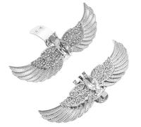 RORPOIR 2 Pcs White Angel Wing Shoe Clips Bridal Shoe Decoration Accessories Zinc Alloy Removable Design for Weddings and Parties