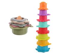 RORPOIR 2 sets Stacking Cups for Early Education for Hand Eye Coordination Motor Skills Development Activity Cups for Water Play Indoor Outdoor Fun