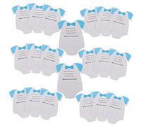 RORPOIR 20pcs Baby Shower Prediction Advice Cards New Mom Dad Paper Cards Month Sticker Cards Baby Shower Game Props Boy Edition