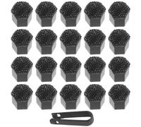 RORPOIR 20pcs Hexagonal Tire Nut Covers for Wheel Bolts, Black Crystal