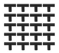RORPOIR 20pcs Plastic Pipe Connectors 11mm T Joint for Bedrooms, Black, Stable Structure, Stackable Organizer