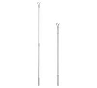 RORPOIR 24 Inch Aluminium Alloy Pole for Window, Vertical Blinds Replacement Parts Compact Design and Easy Storage, Silver Telescopic Hook Rod for Curtains and Blinds at Home