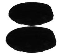 RORPOIR 2pcs Black Velvet Toilet Lid Cover for Bathroom, Plush Velvet Material with Thick Protection, Washable Decorative Toilet Seat Accessory for Oblong Round Shapes