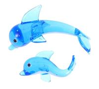 RORPOIR 2pcs Blue Crystal Dolphin Statue Ornament for Home Bedroom Study, Versatile Placement and Easy to Clean Animal Figurines and Ornaments, Living Room Décor for Animal Lovers