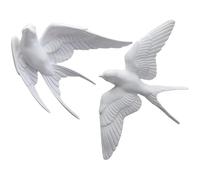 RORPOIR 2pcs Ceramic Flying Birds Decorative Model Featuring an Imitated Swallow Model in White Resin, Lightweight and Versatile Decoration for Rustic Bird Wall Decoration in Room at Home