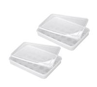 RORPOIR 2pcs Egg Carton Plastic Storage Box for Home Refrigerator Kitchen Use as Egg Holder and Tray