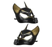 RORPOIR 2PCS Egyptian Anubis God Mask - Sturdy Construction Adjustable Fit for Boys and Girls Adults Cosplay Halloween Masquerade Photo Prop