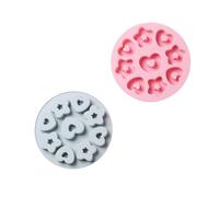 RORPOIR 2pcs Heart Shape Silicone Cake Mould with Star Design, Easy to Use and Safe, Non-Stick Bakeware for Baking Cakes, Biscuits, and Pastries, for Romantic Baking at Home
