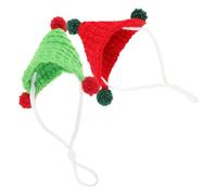 RORPOIR 2pcs Knitted Pet Hats for Small Pets Hamsters Guinea Pigs Triangular Shape Yarn Material Cute Stylish Photo Session Cosplay Accessory Easy Fit Hats