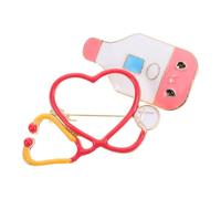 RORPOIR 2Pcs Medical Theme Brooch Durable Alloy Cartoon Heart Badges for Nurses Doctors for International Nurses Day Enhancing Team Spirit and Unity