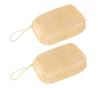 RORPOIR 2pcs Natural Sisal Body Scrubber Sponge Pads Exfoliating Loofah Bath Accessories with Elastic Band and Lanyard, Safe and Comfortable for Home Use to Clean the Skin