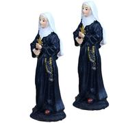 RORPOIR 2pcs Nun Statue Decor Sand Table Adorn Catholic Sculpture Desltop Sculpture Holy Statue Holy Ornament Jesus Nativity Figurine Home Art Resin