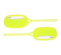RORPOIR 2pcs Oval Silicone Luggage Tags with Secure Strap Soft the Touch Travel Suitcase Labels for Vacations and Travel Identification