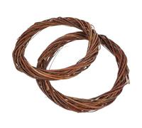 RORPOIR 2pcs Rattan Wreath Diy Kit Circle Fan Pompon Party Decoration Decorative Wreath Circle for Home Festive Decor
