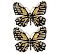 RORPOIR 2pcs Rhinestone Butterfly Brooches Small Alloy Pins for Women Decorative Lapel Scarf Clip Brooches to Secure Shawls Sweaters Wedding Dresses Jackets Vintage Sparkling Accessories