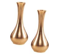 RORPOIR 2pcs Small Copper Flower Vases Multi-function Metal Flower Holders for Arrangement and Yard Decoration Modern Simple Appearance Home Decor
