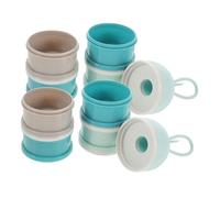 RORPOIR 2pcs Storage Box Lidded Design Portable Snack Box for Boys and Girls Milk Formula Stackable Travel Container for Formula Powder Separate Compartments Sky Blue