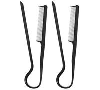 RORPOIR 2pcs V-shaped Hair Straightener Hairdressing Combs Abs Plastic Firm Hold Hair Pulling Tool for Bangs Styling Travel Set