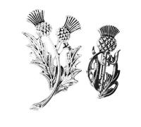 RORPOIR 2pcs Vintage Thistle Brooch Pins Alloy Flower Brooches for Women Creative Scottish National Floral Lapel Pins Fashion Collar Corsage Friend Birthday and Collectors